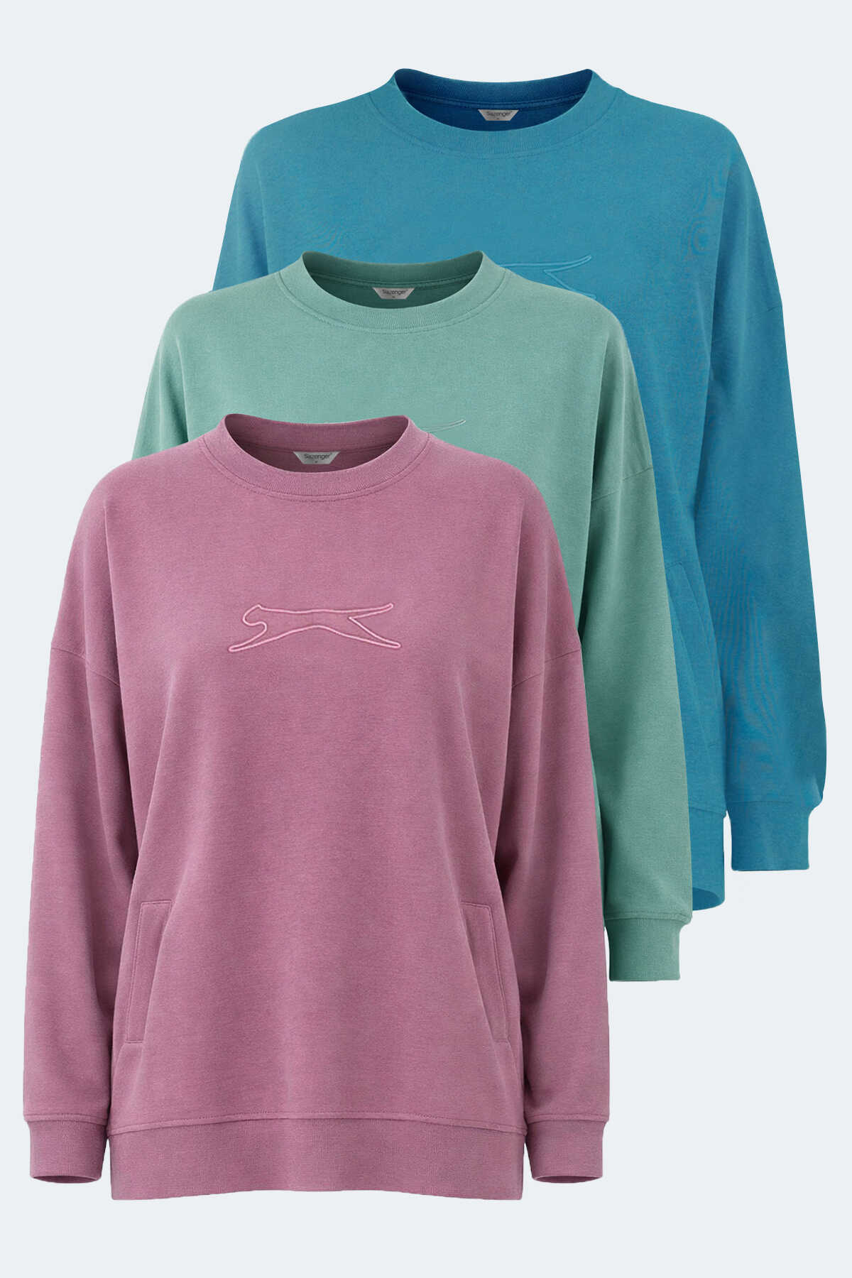 Slazenger - Slazenger VIKENTI SW 3 LÜ SET Kadın Sweatshırt