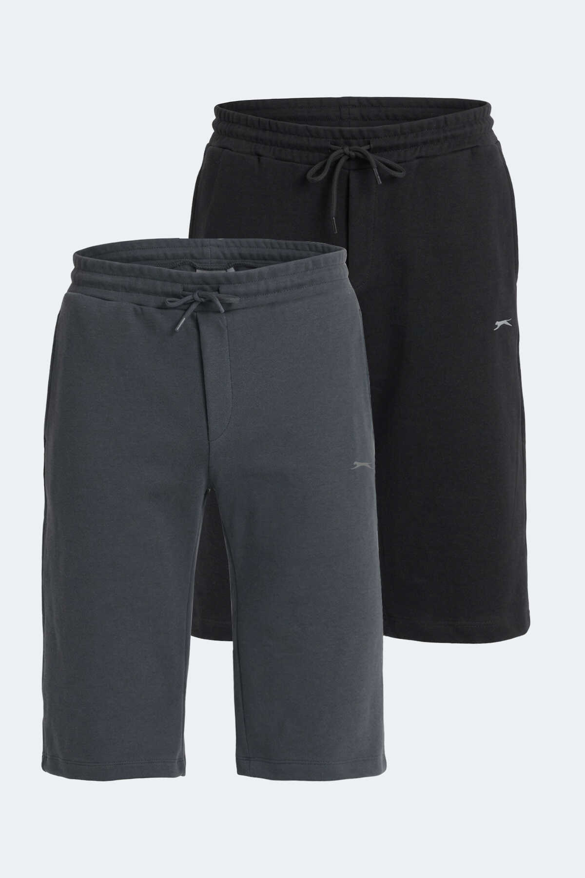 Slazenger - Slazenger VILJA 2 Lİ SET Erkek Siyah - Koyu Gri Şort