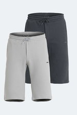 Slazenger - Slazenger VILJA 2 Lİ SET Erkek Gri - Koyu Gri Şort