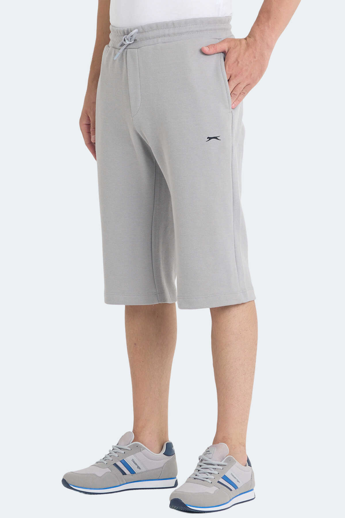 Slazenger - Slazenger VILJA I Erkek Cepli Kapri Gri Şort
