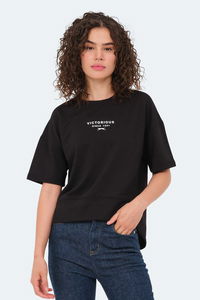 Slazenger - Slazenger VILLAGE Kadın Oversıze Siyah Tişört Slazenger - Slazenger VILLAGE Kadın Oversıze Siyah Tişört