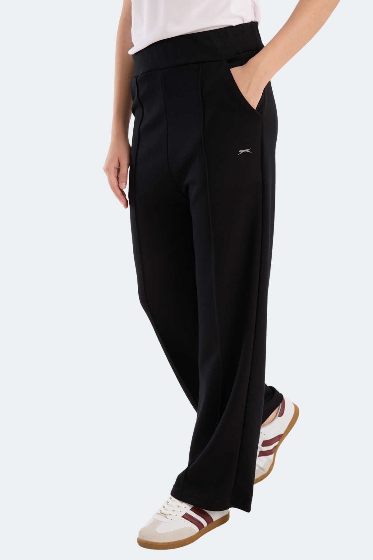 Slazenger - Slazenger VILLE CZG Kadın Bol Paça Siyah Pantolon
