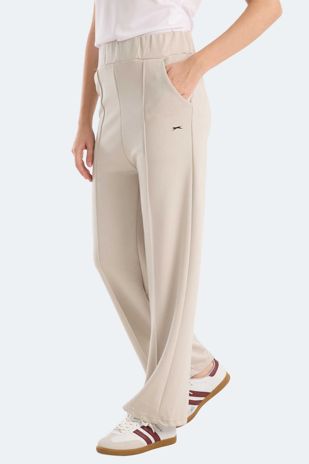Slazenger - Slazenger VILLE CZG Kadın Bol Paça Taş Gri Pantolon