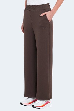 Slazenger VILLE Kadın Cepli Bol Paça Koyu Kahve Pantolon 