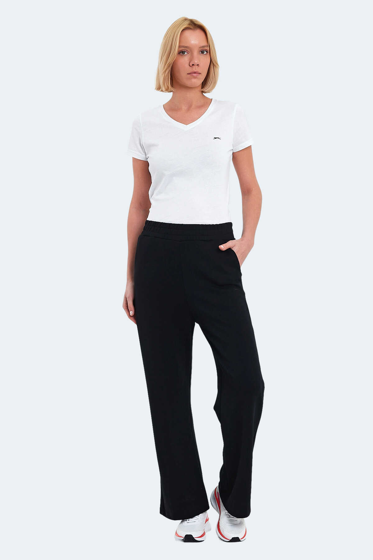 Slazenger VILLE Kadın Cepli Bol Paça Siyah Pantolon - 2