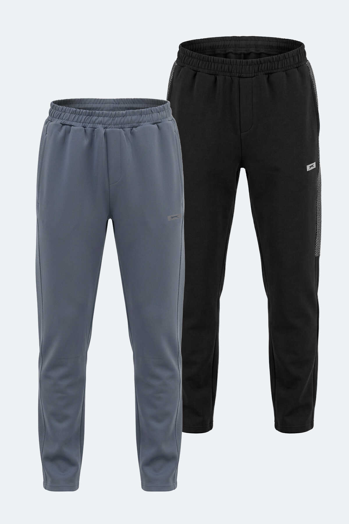 Slazenger - Slazenger VILPU 2 Lİ SET Erkek Siyah - Koyu Gri Eşofman Altı