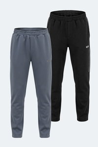 Slazenger - Slazenger VILPU 2 Lİ SET Erkek Siyah - Koyu Gri Eşofman Altı