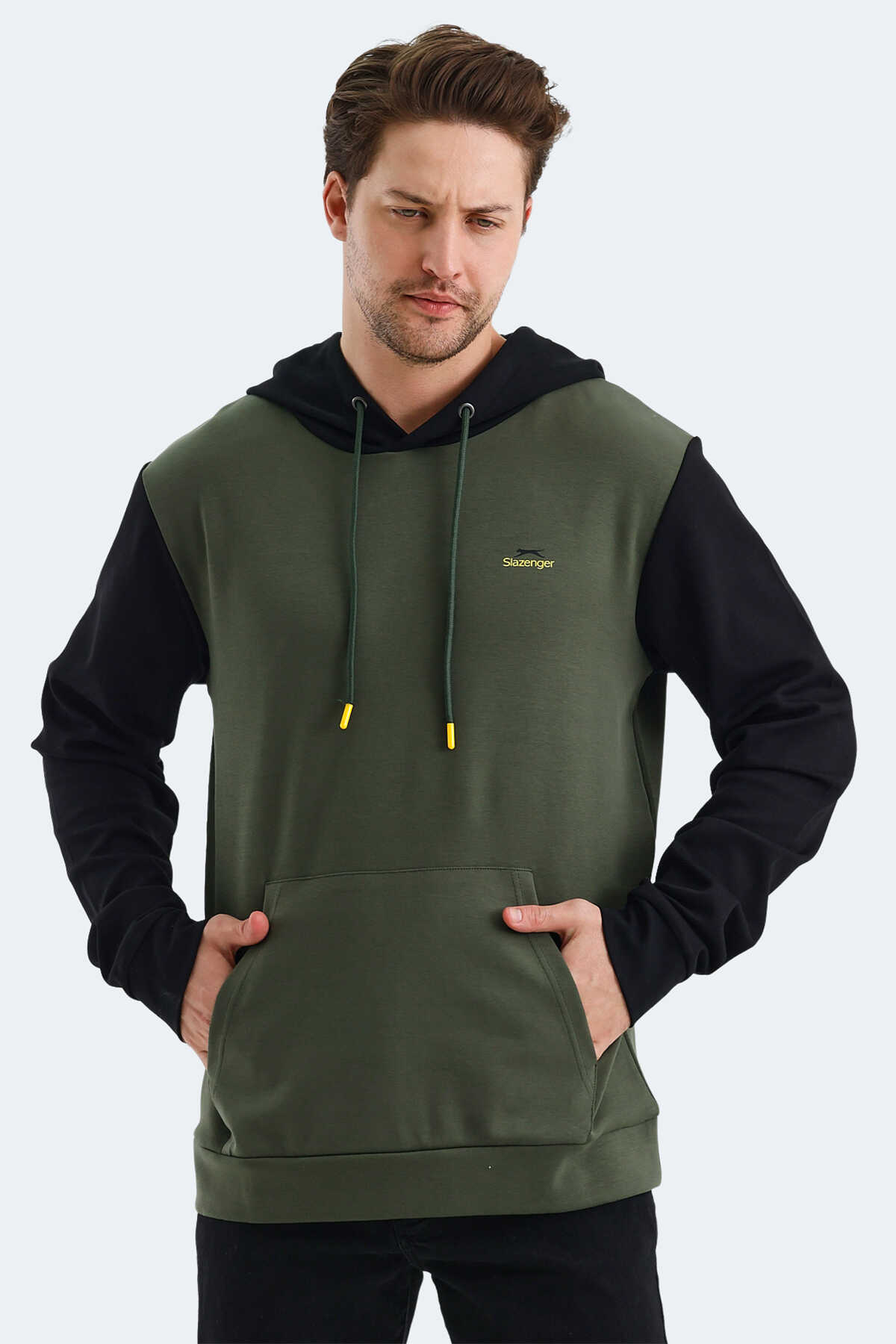 Slazenger - Slazenger VIOLA Erkek Sweatshirt Haki / Siyah