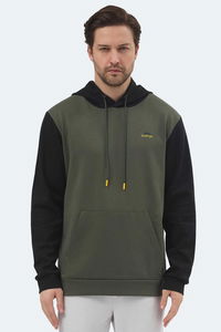 Slazenger - Slazenger VIOLA Erkek Kapüşonlu Cepli Haki / Siyah Sweatshırt