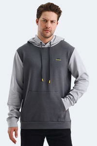 Slazenger - Slazenger VIOLA Erkek Kapüşonlu Cepli Koyu Gri / Siyah Sweatshırt Slazenger - Slazenger VIOLA Erkek Kapüşonlu Cepli Koyu Gri / Siyah Sweatshırt