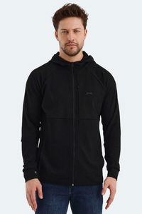 Slazenger - Slazenger VIOLET Erkek Fermuarlı Kapüşonlu Cepli Siyah Sweatshırt Slazenger - Slazenger VIOLET Erkek Fermuarlı Kapüşonlu Cepli Siyah Sweatshırt