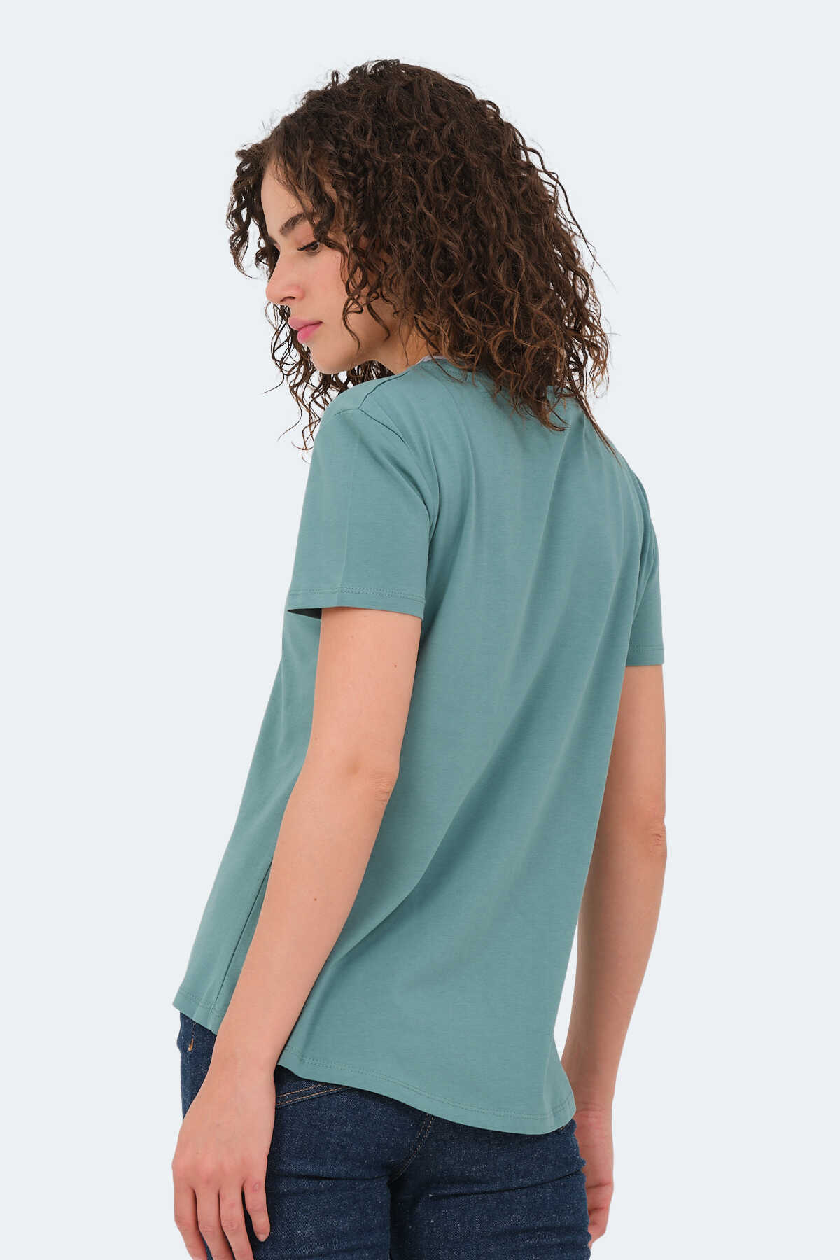 Slazenger VIRAJ 3 lü Set Kadın Ekru - Su Yeşili - Fuşya Tişört - 5
