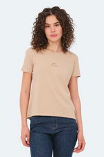 Slazenger - Slazenger VIRAJ Kadın Bej Tişört