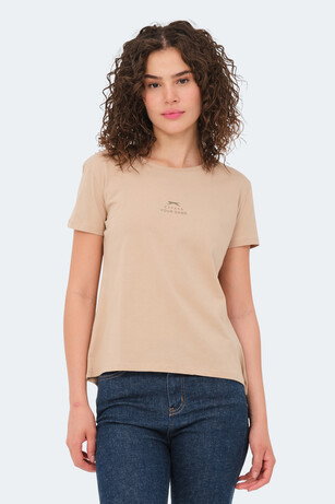 Slazenger VIRAJ IN Kadın Bej Tişört