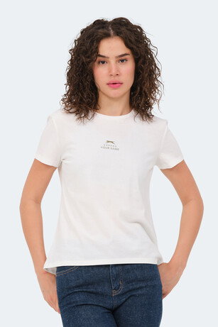 Slazenger VIRAJ IN Kadın Ekru Tişört