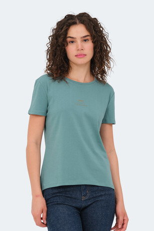 Slazenger VIRAJ IN Kadın Su Yeşili Tişört