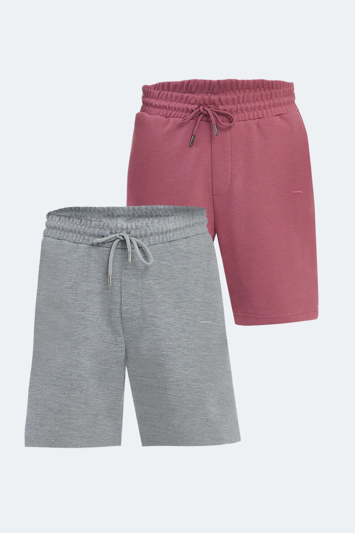 Slazenger - Slazenger VIRTUALLY 2li Set Erkek Şort Gri -Gül