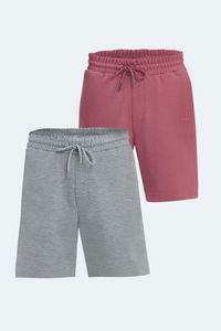 Slazenger - Slazenger VIRTUALLY 2 li Set Erkek Gri -Gül Şort Slazenger - Slazenger VIRTUALLY 2 li Set Erkek Gri -Gül Şort