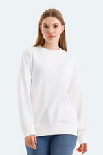Slazenger - Slazenger VIRTUE IN Kadın Oversıze Beyaz Sweatshırt Slazenger - Slazenger VIRTUE IN Kadın Oversıze Beyaz Sweatshırt