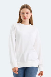 Slazenger - Slazenger VIRTUE IN Kadın Oversıze Beyaz Sweatshırt Slazenger - Slazenger VIRTUE IN Kadın Oversıze Beyaz Sweatshırt