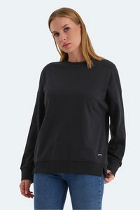 Slazenger - Slazenger VIRTUE IN Kadın Oversıze Siyah Sweatshırt Slazenger - Slazenger VIRTUE IN Kadın Oversıze Siyah Sweatshırt