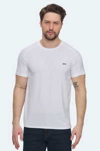 Slazenger - Slazenger VISHAL KTN Erkek Slim Fit Beyaz Tişört Slazenger - Slazenger VISHAL KTN Erkek Slim Fit Beyaz Tişört