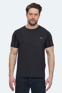 Slazenger - Slazenger VISHAL KTN Erkek Slim Fit Siyah Tişört Slazenger - Slazenger VISHAL KTN Erkek Slim Fit Siyah Tişört