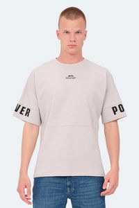 Slazenger - Slazenger VISION Erkek Oversıze Taş Gri Tişört Slazenger - Slazenger VISION Erkek Oversıze Taş Gri Tişört