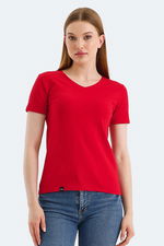 Slazenger - Slazenger VIVEK Kadın V Yaka Kırmızı Tişört Slazenger - Slazenger VIVEK Kadın V Yaka Kırmızı Tişört