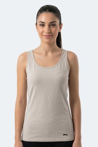 Slazenger - Slazenger VLADLEN Kadın Slim Fıt Kolsuz Taş Gri Atlet