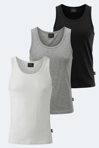 Slazenger - Slazenger VLATKA 3 LÜ SET Kadın Beyaz - Siyah - Gri Tişört