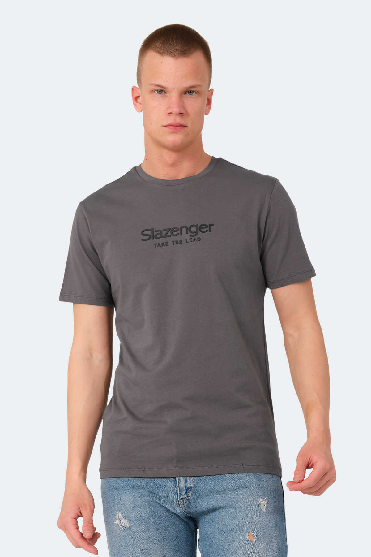 Slazenger - Slazenger VOITTO Erkek Tişört Koyu Gri