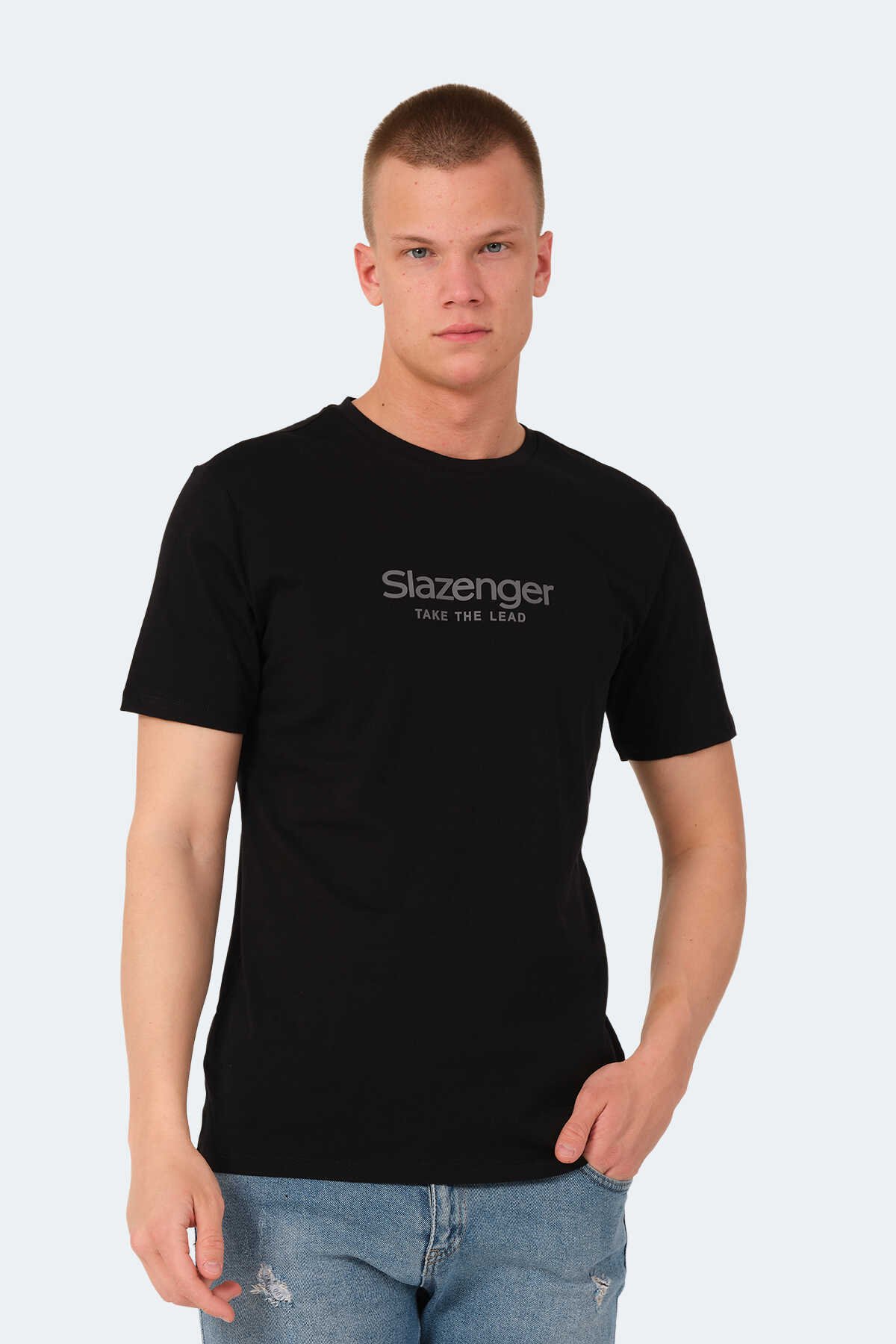 Slazenger - Slazenger VOITTO Erkek Tişört Siyah