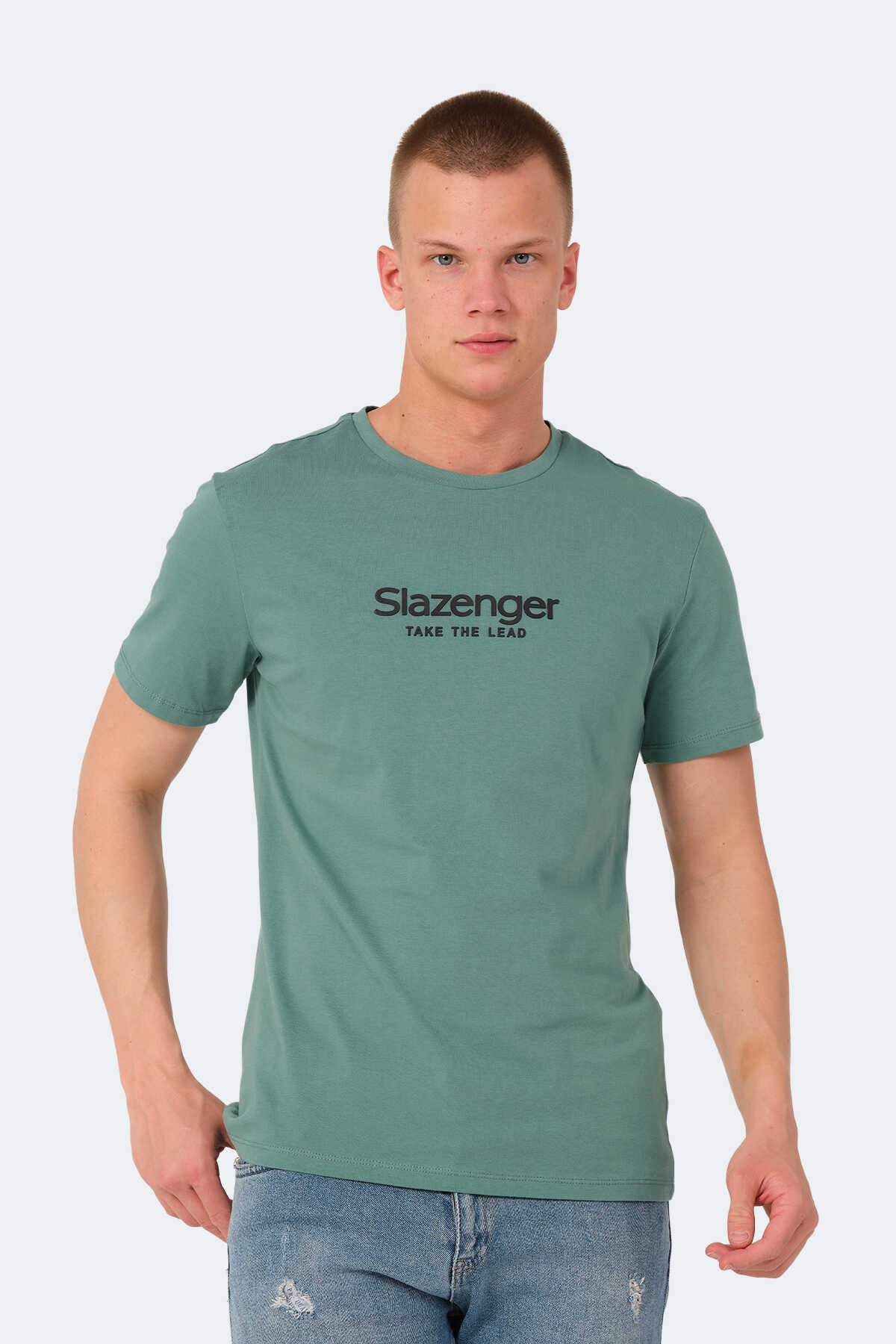 Slazenger - Slazenger VOITTO Erkek Tişört Su Yeşili