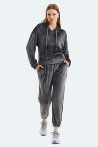 Slazenger - Slazenger VOTE IN Kadın Fermuarlı Kapüşonlu Cepli Koyu Gri Eşofman Takımı Slazenger - Slazenger VOTE IN Kadın Fermuarlı Kapüşonlu Cepli Koyu Gri Eşofman Takımı