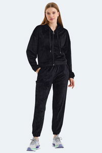 Slazenger - Slazenger VOTE IN Kadın Fermuarlı Kapüşonlu Cepli Siyah Eşofman Takımı Slazenger - Slazenger VOTE IN Kadın Fermuarlı Kapüşonlu Cepli Siyah Eşofman Takımı