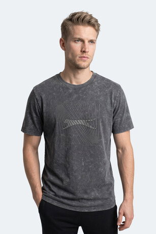 Slazenger ZAIR Erkek Baskılı Gri Tişört