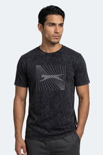 Slazenger - Slazenger ZAIR Erkek Baskılı Siyah Tişört
