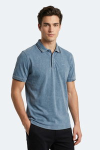 Slazenger - Slazenger ZALE Erkek Polo Yaka Indigo Tişört