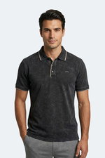 Slazenger - Slazenger ZALE Erkek Polo Yaka Siyah Tişört
