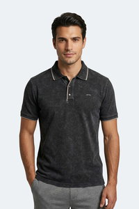 Slazenger - Slazenger ZALE Erkek Polo Yaka Siyah Tişört