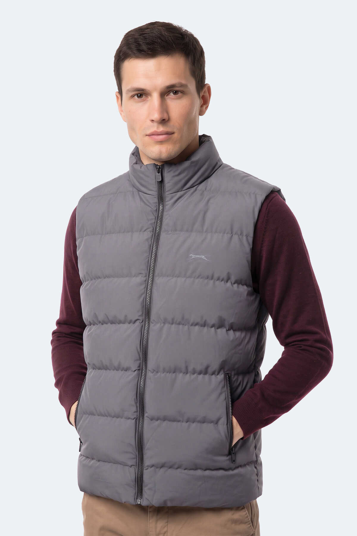 Slazenger ZANE I Erkek Şişme Koyu Gri Yelek - 1