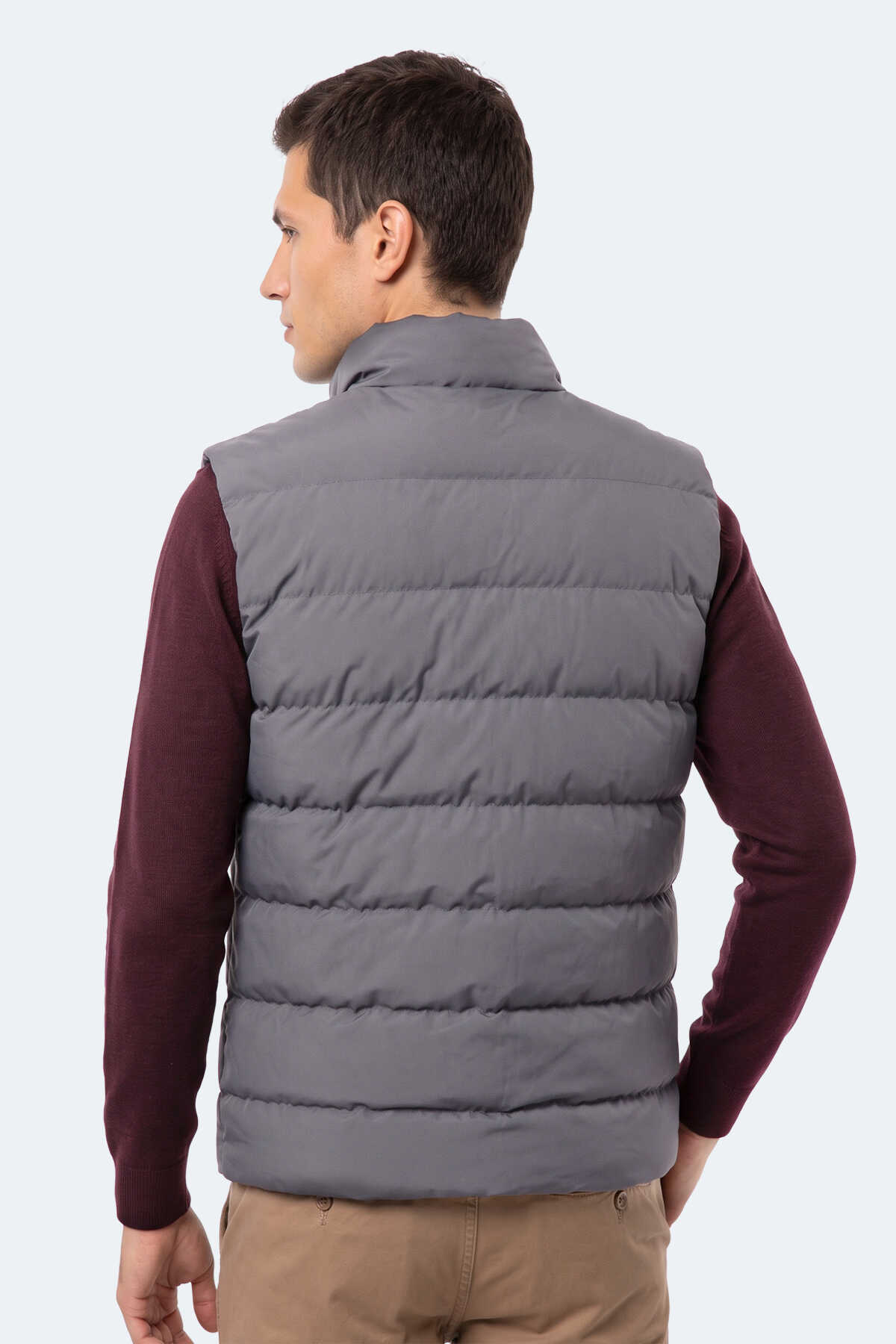 Slazenger ZANE I Erkek Şişme Koyu Gri Yelek - 6