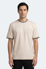 Slazenger - Slazenger ZAVIER Erkek Pamuklu Bej Tişört