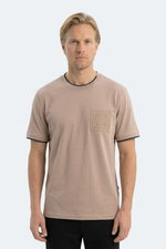 Slazenger - Slazenger ZAVIER Erkek Pamuklu Kahve Tişört