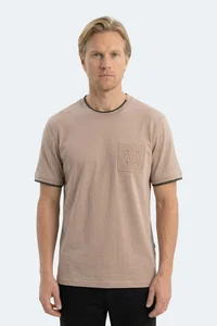 Slazenger - Slazenger ZAVIER Erkek Pamuklu Kahve Tişört