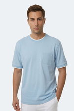 Slazenger - Slazenger ZAVIER Erkek Pamuklu Mavi Tişört