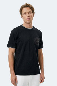 Slazenger - Slazenger ZAVIER Erkek Pamuklu Siyah Tişört