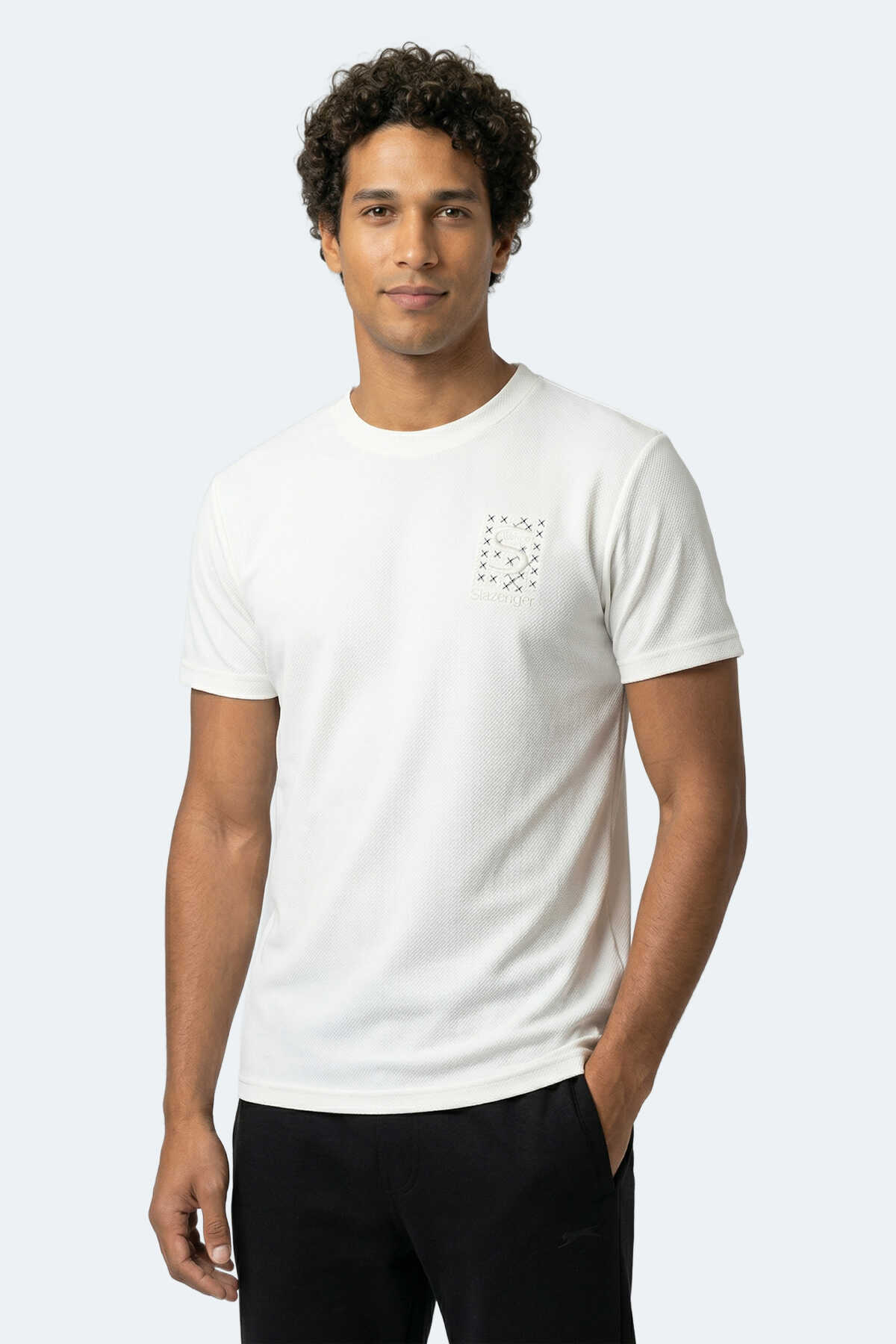 Slazenger - Slazenger ZEGNA Erkek Beyaz Tişört
