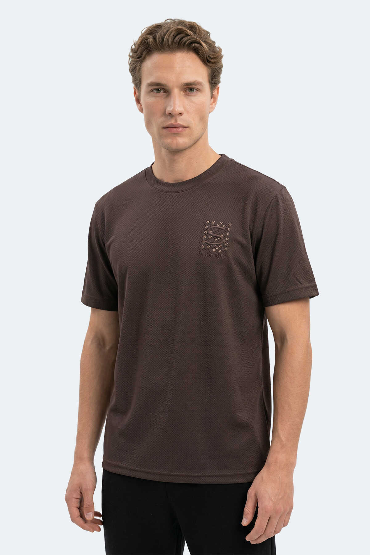 Slazenger - Slazenger ZEGNA Erkek Kahve Tişört